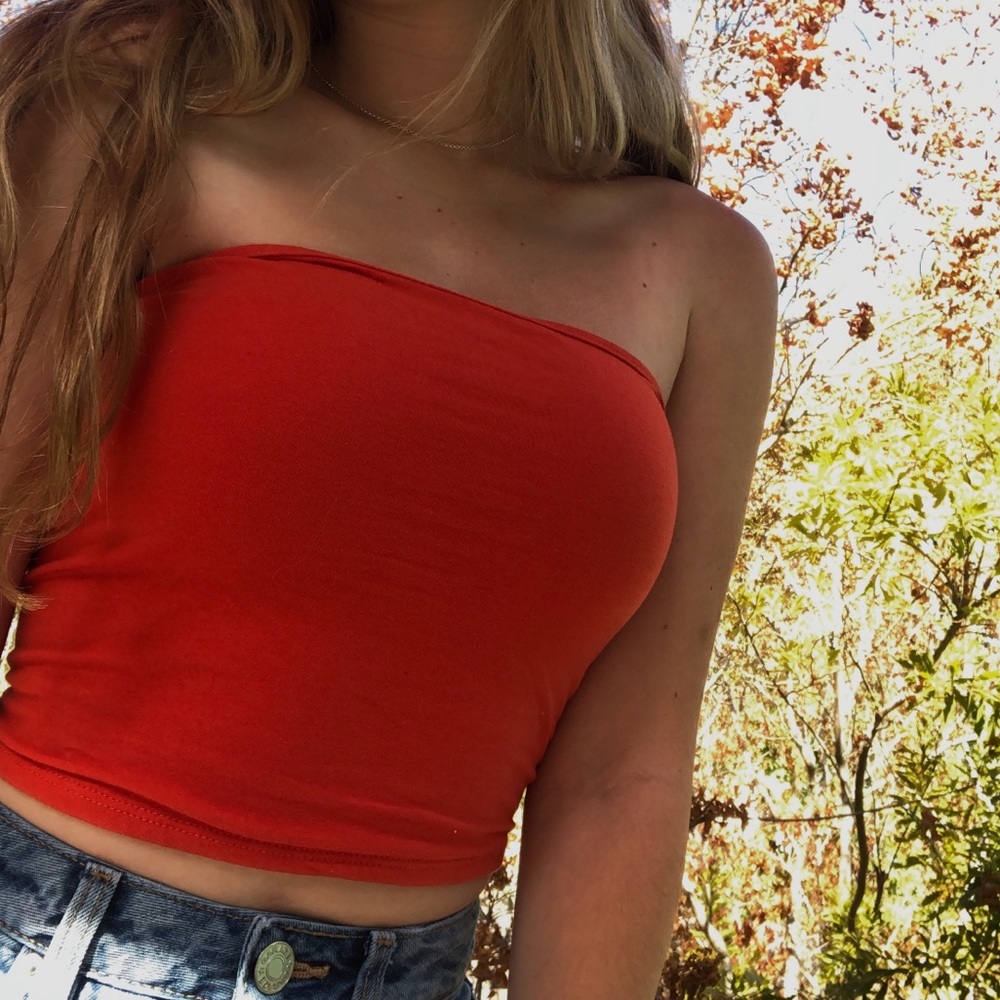 Neon Orange Tube Top